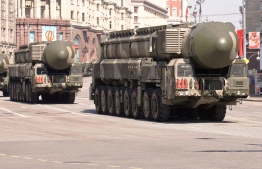 The Russian nuclear-capable Topol-M ICBM  during the Victory parade 2010. PHOTO: ALEKSEY TORITSYN