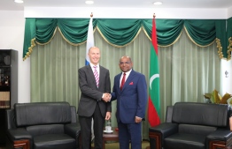 Ambassador of Finland to Maldives Harri Kämäräinen, called on the Minister of Foreign Affairs Abdulla Shahid, on Sunday. PHOTO: MINISTRY OF FOREIGN AFFAIRS