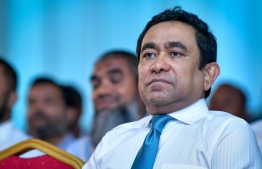 Former President Abdulla Yameen attends the convening meeting of People's National Congress. PHOTO: NISHAN ALI/MIHAARU