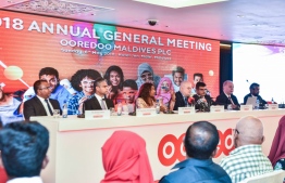 During Ooredoo Maldives' Annual General Meeting 2018. PHOTO/OOREDOO MALDIVES