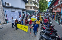 MDP's special rally held to submit forms to the Election Commission for the Parliamentary Elections. PHOTO: HUSSAN WAHEED / MIHAARU