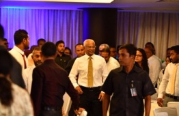 President Ibrahim Mohamed Solih at the City and Atoll Council Symposium PHOTO: HAFEEZA AHMED