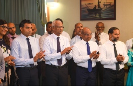 Senior Government Officials including President Ibrahim Mohamed Solih and Vice-President Faisal Naseem at the ceremony to launch “Zero Tolerance Corruption Campaign”. PHOTO: HUSSAIN WAHEED/MIHAARU