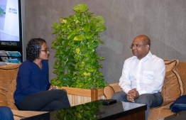 Minister of Foreign Affairs Abdulla Shahid and Policy Secretary at the President's Office Aminath Shauna. PHOTO: MINISTRY OF FOREIGN AFFAIRS