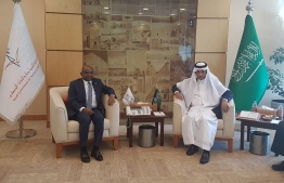 Minister of Foreign Affairs Abdulla Shahid meets Adviser at General Secretariat of Saudi Council of Ministers, Ahmed bin Aqeel Al Khati. PHOTO: MINISTRY OF FOREIGN MINISTERS