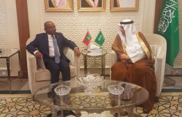 Maldives' Foreign Minister Abdulla Shahid meets Saudi Arabia's Foreign Minister Ibrahim Bin Abdulaziz Al-Assaf, during his official trip to Saudi Arabia in February 2019. PHOTO/FOREIGN MINISTRY