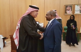 Minister of Foreign Affairs Abdulla Shahid meets Minister of Commerce and Investment of Saudi Arabia Dr Majid Bin Abdullah Al Qasabi. PHOTO: MINISTRY OF FOREIGN AFFAIRS