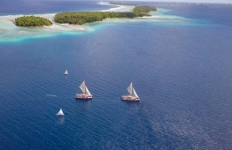An aerial photograph of the Marshall Islands. PHOTO: OKEANOS FOUNDATION