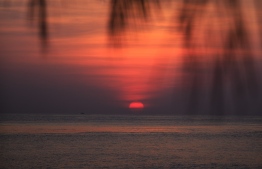 A sunset seen from luxury resort Amilla Fushi PHOTO: JAMES APPLETON
