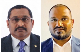 The Ambassador to Thaliand Mohamed Jinah (R) and Ambassador to Saudi Mohamed Haleel. PHOTO: MIHAARU