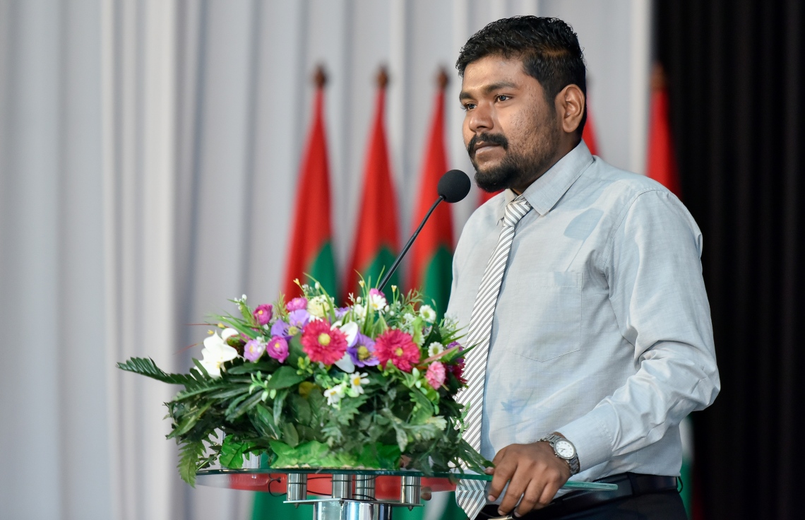 މާލެ: ފެބުރުއަރީ 27: ދިވެހި ރާއްޖޭގެ ގައުމީ ތާރީޚު ދުވަހުގެ ރަސްމީ ޖަލްސާގައި އަލާ ދީދީ ވާހަކަ ދައްކަވަނީ. --ފޮޓޯ: އަހުމަދު ނިޝާތު /މިހާރު