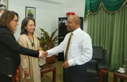 Minister of Foreign Affairs, H.E. Mr Abdulla Shahid today met with the visiting delegation of the United Nations Office of the High Commissioner for Human Rights (OHCHR). PHOTO: FOREIGN MINISTRY