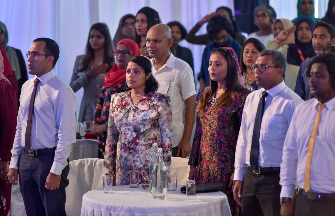 ކ. މާފުށި: މާޗް 7، 2019- މި ރަށުގައި ބޭއްވި، މި އަހަރުގެ ބައިނަލްއަގްވާމީ އަންހެނުންގެ ދުވަހުގެ ރަސްމީ ޖަލްސާގެ ތެރެއިން.---ފޮޓޯ: އަހުމަދު ނިިޝާތު/މިހާރު