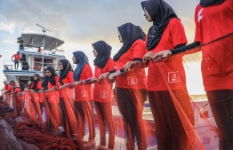 BML's female staff taking part in a special fishing trip organized to celebrate International Women's Day. PHOTO: BML