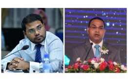 Anti-Corruption Commission member Yazmeed Mohame (L) and Commissioner General of Taxation (R). PHOTO: MIHAARU