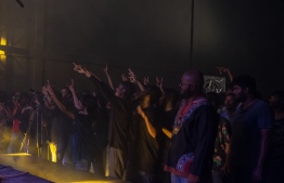 The pumped-up audience singing along with a band performing at Gathering Chapter VI. PHOTO: YAZDHAAN MAAZ