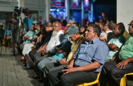 Supporters of Maldivian Democratic Party (MDP) at a campaign rally held by the party in preparation for the 2019 parliamentary election. PHOTO: HUSSAIN WAHEED/ MIHAARU