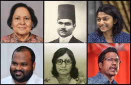 The six iconic parliamentarians of Maldives. Top row (L-R): Moomina Haleem, Mohamed Saeed Didi and Eva Abdulla. Bottom Row (L-R): Ali Waheed, Fatima Ibrahim Didi and Imthiyaz Fahmy. PHOTO: AHMED AIHAM/THE EDITION