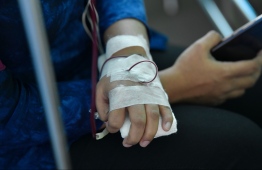 A patient with Thalassemia blood undergoing blood transfusion.