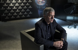 Former Manchester United's Portuguese coach Jose Mourinho answers to journalists at the Baselworld watch and jewellery fair in Basel on March 22, 2019. (Photo by SEBASTIEN BOZON / AFP)