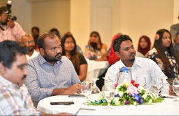 Acting Minister of Sports, Youth and Community Ali Waheed at the ceremony held to give out certificates to new sports councillors. PHOTO: NISHAN ALI