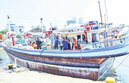 The vessel used to transfer 175 kilos of heroin to Maldivian boats. PHOTO: DAILY NEWS