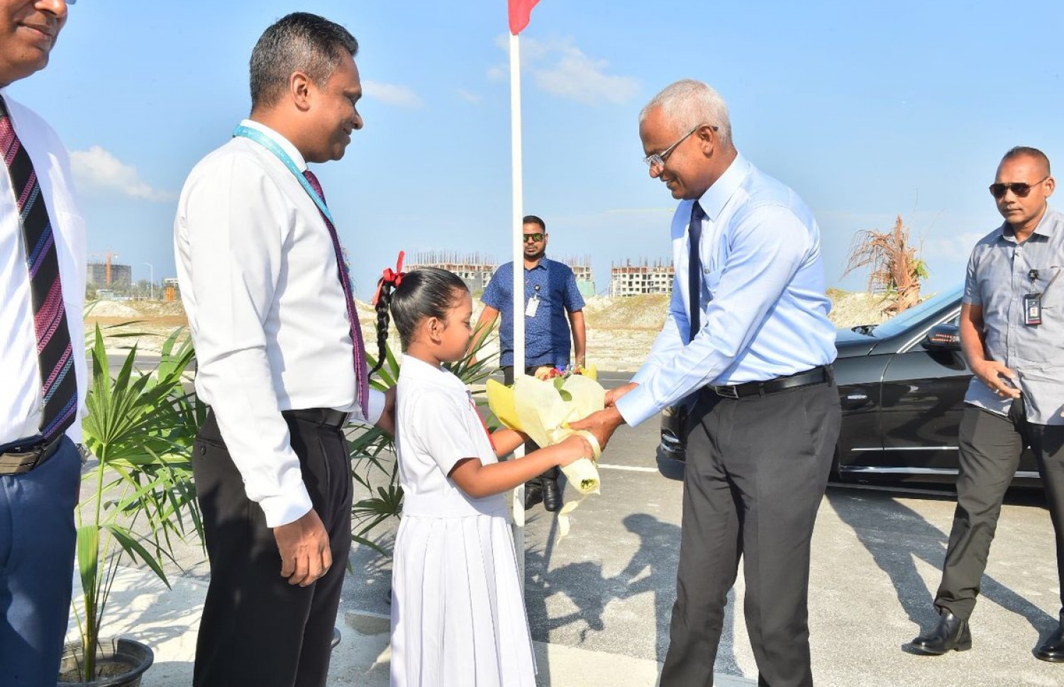 ރައީސް އިބްރާހިމް މުހައްމަދު ސޯލިހް މިއަދު ހުޅުމާލޭގައި. --- ފޮޓޯ: ރައީސް އޮފީސް