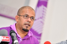 President of Elections Commission (EC) Ahmed Shareef. PHOTO: HUSSAIN WAHEED / MIHAARU