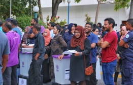People queuing up to vote for Parliamentary Elections 2019. PHOTO: ELECTIONS COMMISSION