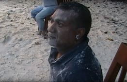 A screenshot photo of Abdulla Jabir during the Hondaidhoo raid. PHOTO: MALDIVES POLICE SERVICE