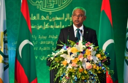 President Ibrahim Mohamed Solih speaking at the graduation convocation for the Islamic University of Maldives. PHOTO: PRESIDENT'S OFFICE