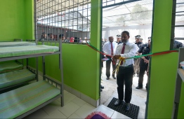 Home Minister Imran Abdulla opening the Detention Centre for illegal immigrants. PHOTO: HUSSAIN WAHEED/ MIHAARU