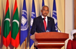 President Ibrahim Mohamed Solih speaking at the graduation ceremony held by the Maldives National University. PHOTO: PRESIDENT'S OFFICE