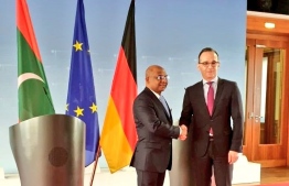 Minister of Foreign Affairs Abdulla Shahid (R) and German Foreign Minister (L). PHOTO: MINISTRY OF FOREIGN AFFAIRS