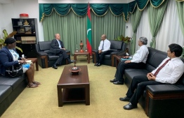 Members of the Commonwealth team sent to observe the 2019 parliamentary election meeting Minister of Foreign Affairs Abdulla Shahid. PHOTO: MINISTRY OF FOREIGN AFFAIRS