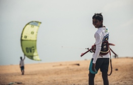 The young kiteboarding athlete Hassan Mahir. PHOTO: MOHAMED AHSAN