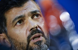 Porto's Portuguese coach Sergio Conceicao holds a press conference at the Dragao Stadium in Porto on April 16, 2019 on the eve of the UEFA Champions League quarter-final second leg football match between FC Porto and Liverpool. (Photo by MIGUEL RIOPA / AFP)