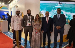 Some members of the Maldivian team participating in the tourism fair in Beijing, China. PHOTO: MMPRC