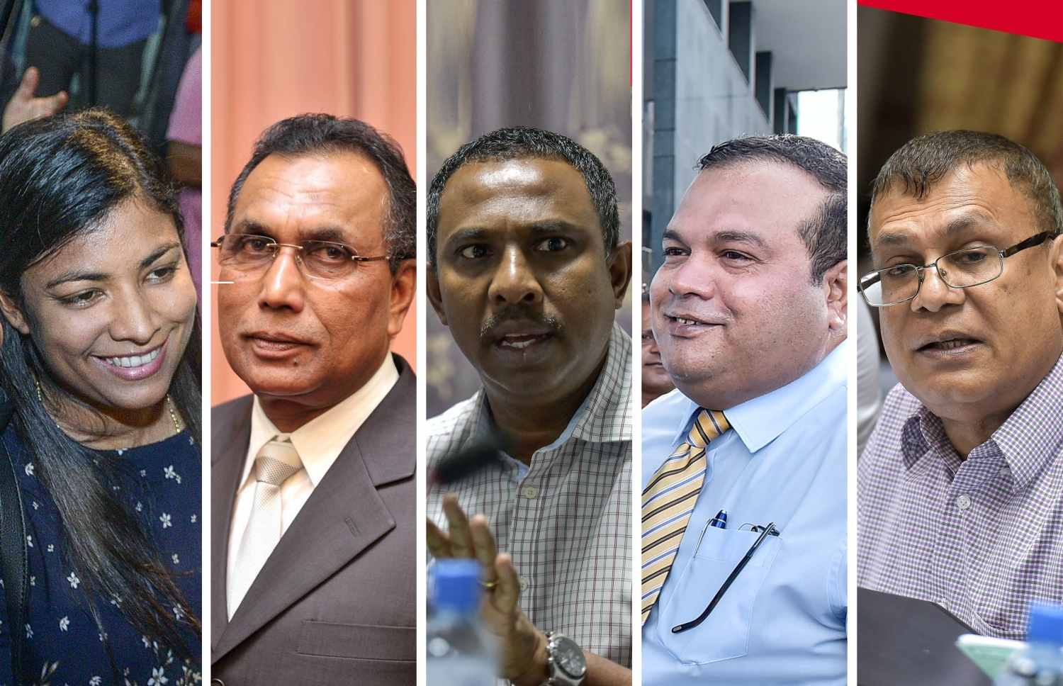 މަޖިލިހުގެ ރައީސް ކަމަށް ޝައުގުވެރިވެވަޑައިގެންނެވި އެމްޑީޕީގެ ބޭފުޅުން. (ކ-ވ) މަރަދޫ ދާއިރާގެ މެމްބަރު އިބްރާހިމް ޝަރީފް، ހިތަދޫ އުތުރު ދާއިރާގެ މެމްބަރު މުހައްމަދު އަސްލަމް، މެދުހެންވޭރު ދާއިރާގެ މެމްބަރު އަލީ އާޒިމް، އިންތިޚާބީ މެމްބަރު ހަސަން އަފީފް އަދި އައްޑޫ މިދޫ ދާއިރާގެ މެމްބަރު ރޮޒެއިނާ އާދަމް --- ފޮޓޯ: މިހާރު