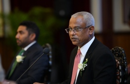 President Ibrahim Mohamed Solih speaking in the summit held with former Ministers of Health. PHOTO: NISHAN ALI / MIHAARU