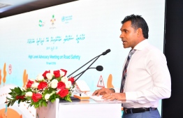 Vice President Faisal Naseem during the High Level Advocacy Meeting on Road Safety held April 18, 2019. PHOTO: PRESIDENT'S OFFICE