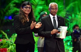 127th Anniversary of MNDF President Ibrahim Mohamed Solih and Minister of Defence and National Security Mariya Ahmed Didi PHOTO: NISHAN ALI/MIHAARU