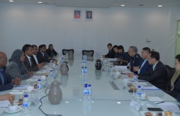 Vice President Faisal Naseem meeting with officials from Singapore’s Central Narcotics Bureau and Singapore Prison Services as part of his working visit to Singapore. PHOTO: PRESIDENT'S OFFICE