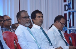 PNC's newly elected president, Abdul Raheem Abdulla (L), pictured at the party's congress on April 26, 2019. PHOTO/PNC
