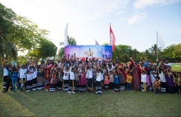 Young kids at the Mihaaru 'Sports Stars Fiesta' 2019. PHOTO: HUSSAIN WAHEED / MIHAARU
