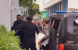 Former Vice President Ahmed Adeeb Abdul Ghafoor being summoned for the hearing at the Supreme Court. PHOTO: MIHAARU