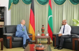 The Ambassador of Germany to Maldives Jörn Rohd, calls on Minister of Foriegn Affairs Abdulla Shahid. PHOTO: MINISTRY OF FOREIGN AFFAIRS