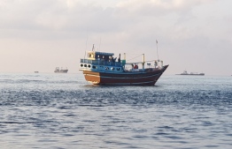 The Iranian boat stopped in Maldivian territory by Coast Guard on May 26. PHOTO: POLICE