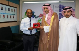 Minister of Finance Ibrahim Ameer with  Saudi Fund for Development's Vice-Chairman and Managing Director Dr Khaled bin Sulaiman Alkhudairy. PHOTO: MINISTRY OF FINANCE