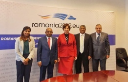 Members of the Maldivian diplomatic team and top Romanian diplomats. PHOTO: MINISTRY OF FOREIGN AFFAIRS.